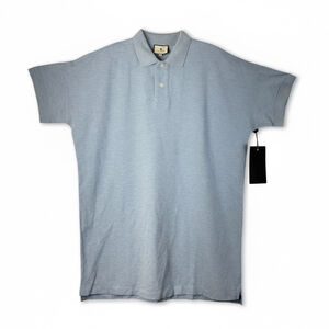 Tuckernuck Spruce Men's Blue Pique Knit Polo Shirt Short Sleeve Relaxed Fit Sz M